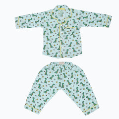 Hoots and Dino Boots (Pack of 2) - Muslin Full Sleeve Sleep Suit for babies and kids (Unisex)