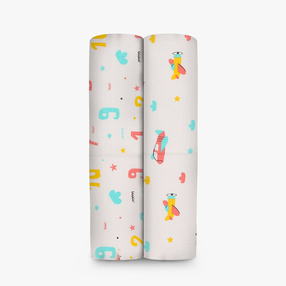 Air Hopper Muslin Cotton Swaddles(Pack of 2)