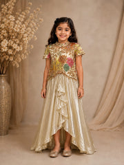 Ivory Bloom Cascade Lehenga for Girls 5Y to 16Y
