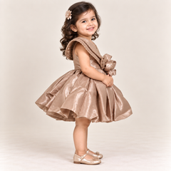 Aira Satin Bow Party Dress for Girls | 1Y to 4Y
