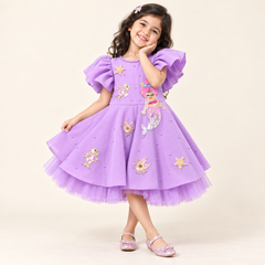 Lavender Frill Dress for Girls | 1Y to 6Y
