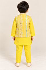 Ornate Panelled Nehru Jacket Kurta Set