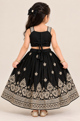 Hridaya Zari Border Lehenga Set | 1-4Y