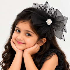 Regal Pearl Tulle Bow Headband