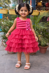 ProductsWhizzo Kids Red dress for Girls – Festive Wear with Soft Cotton Lining (Age 1 to 10 Years)