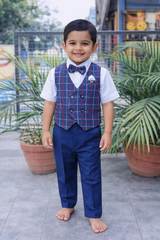 Whizzo Kids blue dress for boy – Festive Wear with Soft Cotton Lining (Age 1 to 10 Years)