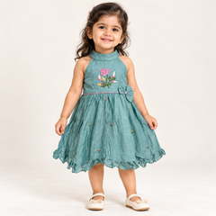 Pirai chanderi Silk Dress | 1-5Y