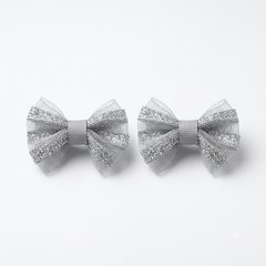 Gilded Mesh Bow Clips