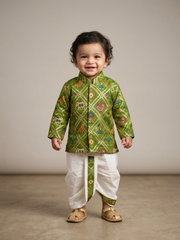 Gujarati Patan Patola Dhoti Set