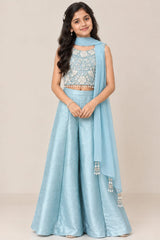 Gulnaar Rosevine Gharara Set for Girls | 7-15Y