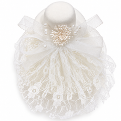 Elegant Fascinator with Veiled Lace Birthday Clips