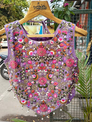Whizzo Kids Purple Embroidered Festive Gharara Set with Dupatta & Detachable Sleeves for Girls – Elegant Ethnic Occasion Wear with Soft Cotton Lining (Age 1 Year to 18 Years)