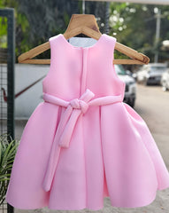 Powder Pink Sequin Butterfly Designer Party Frock with Pearl Embellishments & Pleated Princess Skirt – Celebration Dress for Girls (Age 1 Year to 5 Years) | WHIZZO Kids