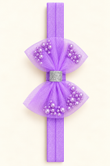 Pearl Bow Glitter Handband