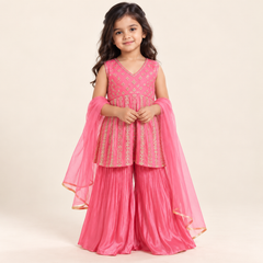 Gargi Striped Peplum Sharara Set | 1-6Y