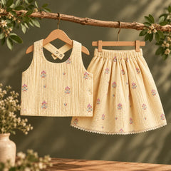 Malar - Crinkled Halter Neck Top and Skirt