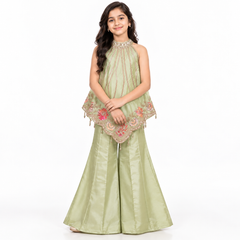 Anika Peplum Sharara Set | 7-18Y