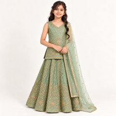 Dhanya Goldwork Lehenga Set | 11-15Y