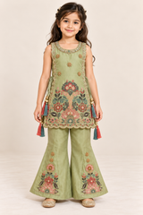 Darika Floral Peplum Sharara Set | 5-18Y