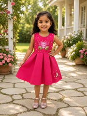 Sequin Butterfly Designer Party Dress for Girls | 1Y to 6Y