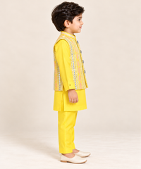 Ornate Panelled Nehru Jacket Kurta Set
