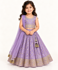 Joshika Gold Motif Lehenga Set | 1-4Y
