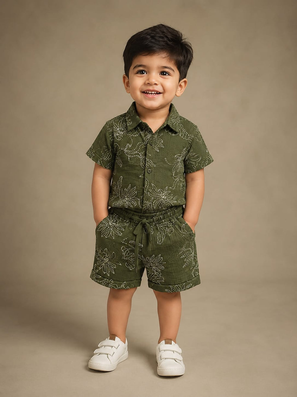 Sun Leaf Muslin Co-Ord for Boys