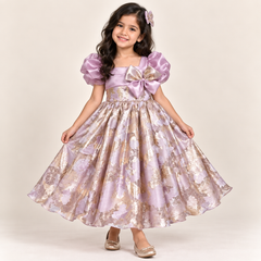 Tara Floral Bow Party Gown for Girls | 3Y to 10Y