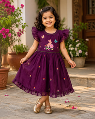 Thulir Silk Dress for Girls | 1Y to 5Y