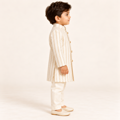 Kanishk Hand-Painted Royal Elephant Sherwani Set | 6M-2Y