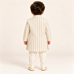 Kanishk Hand-Painted Royal Elephant Sherwani Set | 6M-2Y