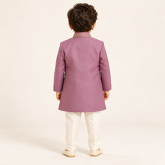 Zavian Ornate Embroidered Mauve Sherwani Set | 6M-2Y