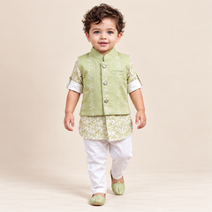 Atharva Floral Brocade Jacket Kurta Set | NB-2Y