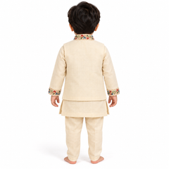 Peacock Embroidered Traditional Jacket Kurta Set | NB-5Y