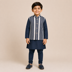 Weave Jacket Kurta Set for Boys | 5Y to 6Y