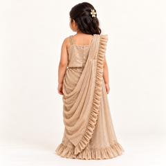 Elina Ruffle- Saree Drape Lehenga Set | 1-15Y