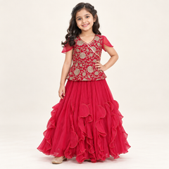 Zariya Peplum Lehenga Set for Girls | 6-7Y