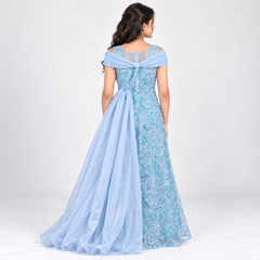 Celeste Draped Lace Gown for Girls | 6Y to 18Y