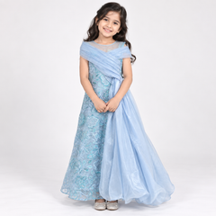 Celeste Draped Lace Gown for Girls | 6Y to 18Y