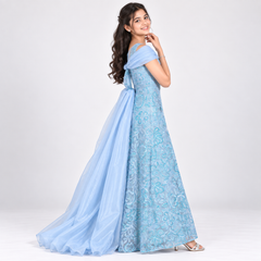 Celeste Draped Lace Gown for Girls | 6Y to 18Y