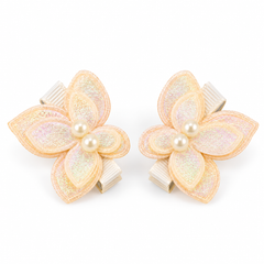 Paired Glitter Pearl Butterfly HairClips