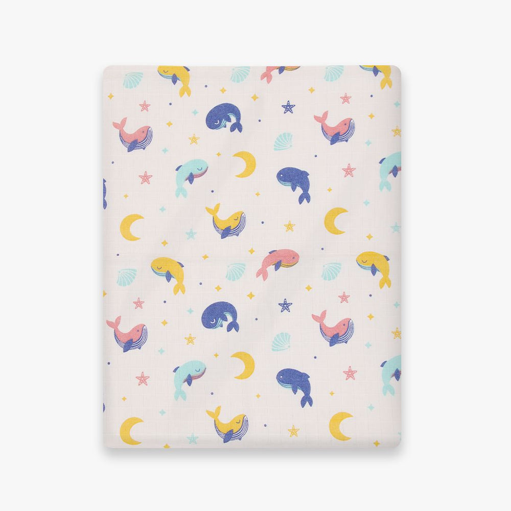 Baby Whale Star Muslin Cotton Swaddles(Pack of 2)