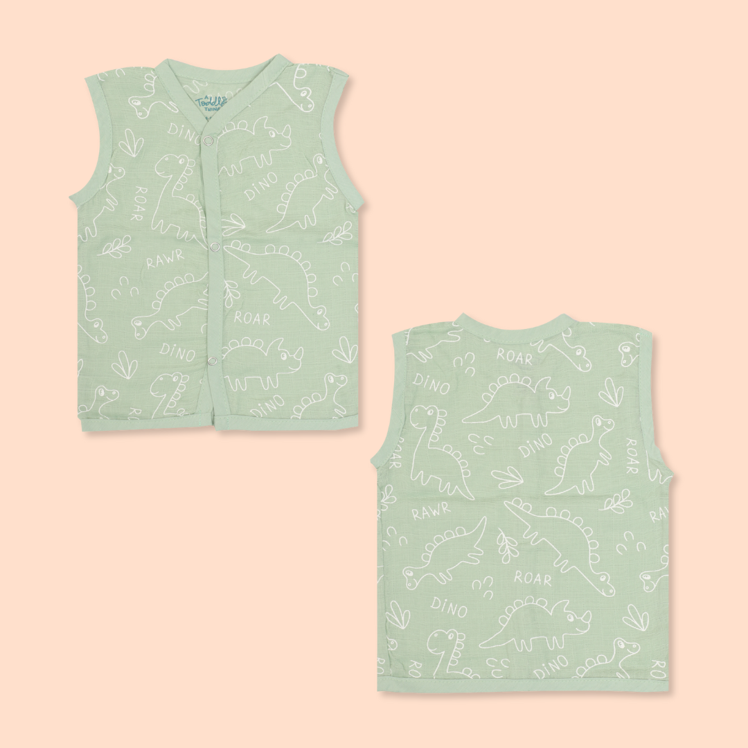 Muslin Jabla Button Type for Babies - Pack of 4