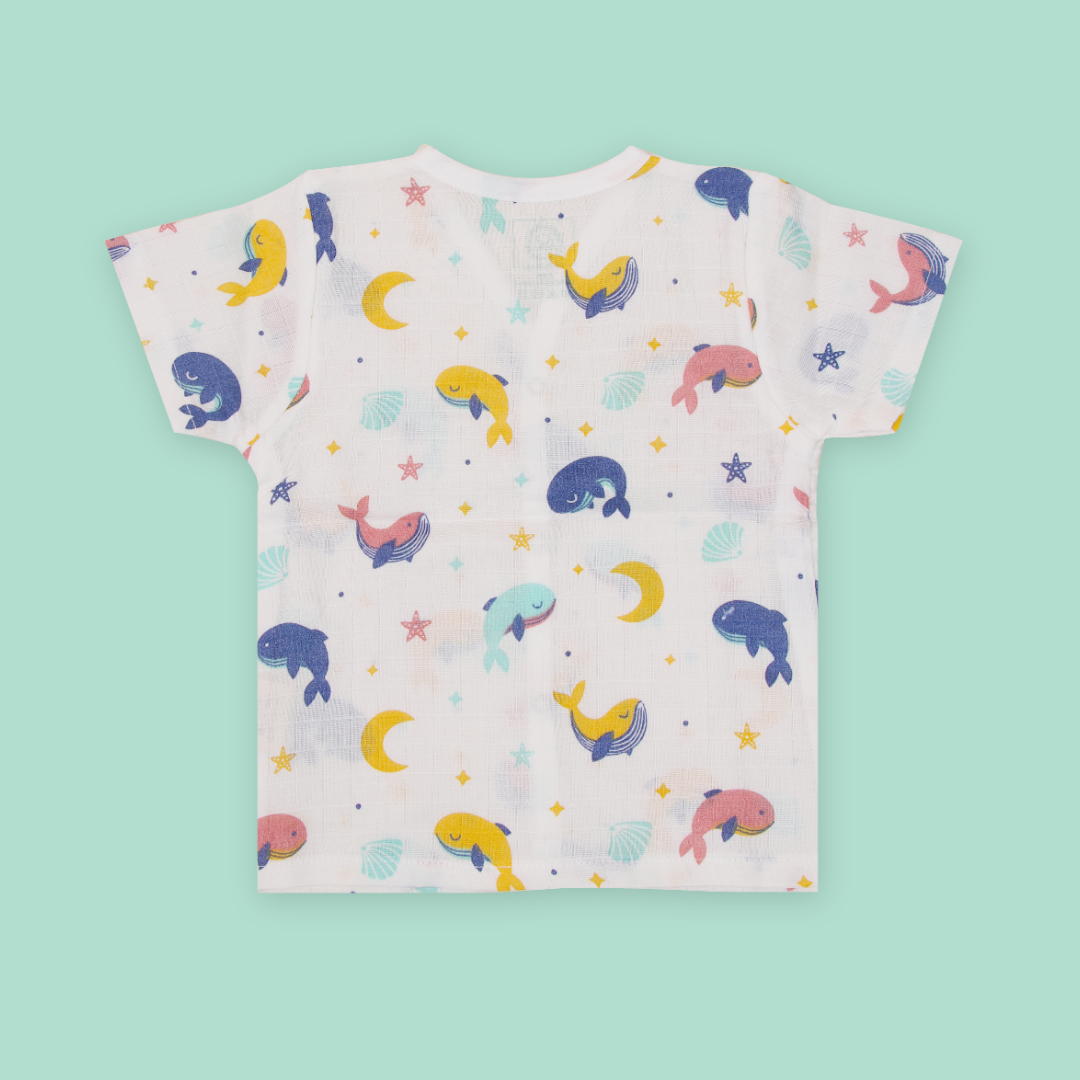 Whale Star - Muslin Sleep Suit for babies and kids (Unisex)