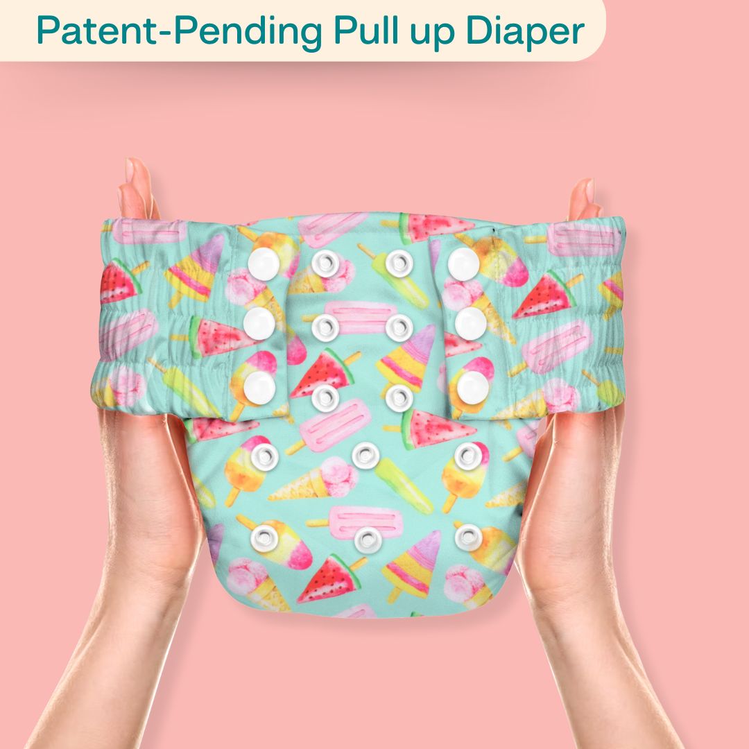 Ice Candy Newborn Cloth Diaper 2.0 with 1 cotton Insert (2 kg - 5 kg)