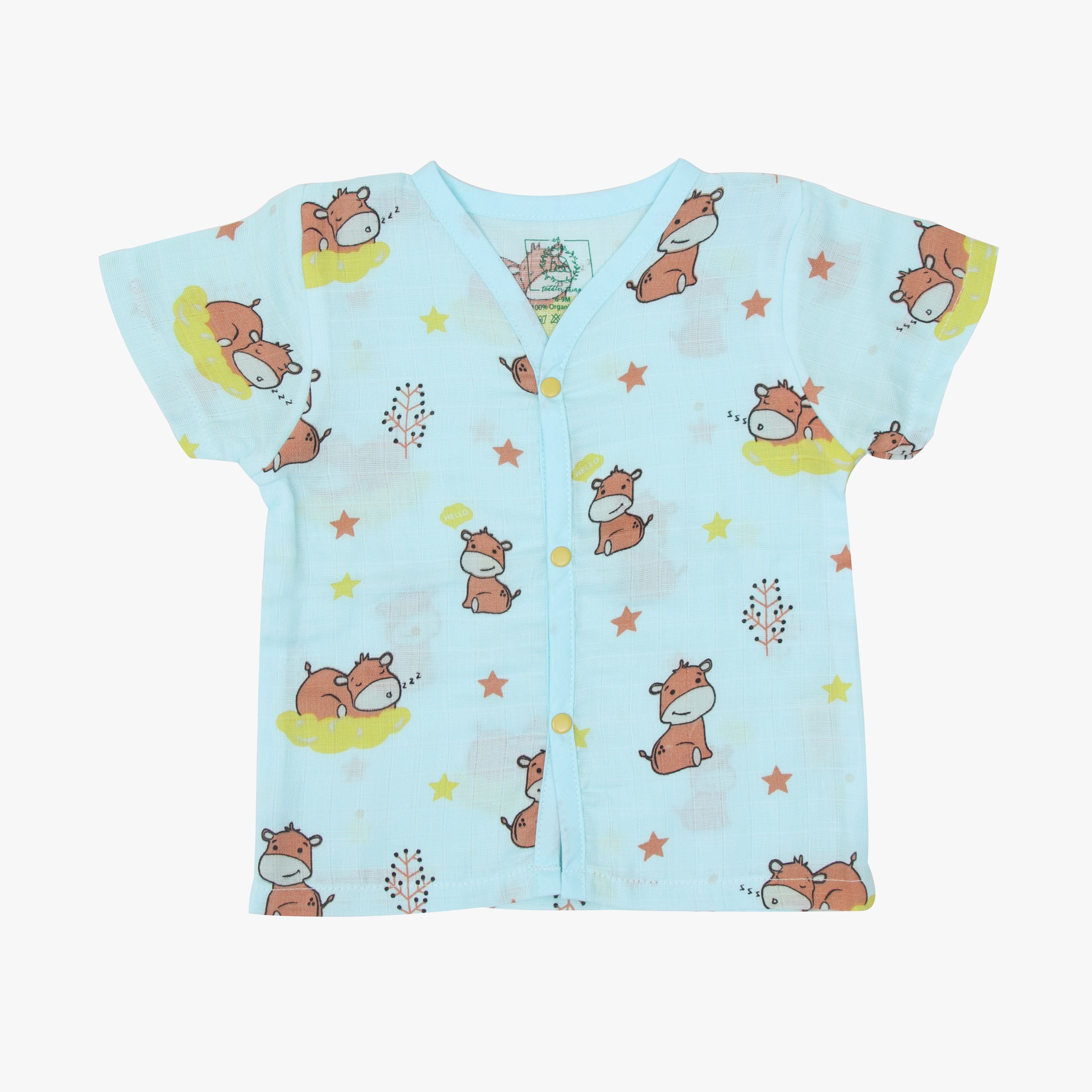 Toddler Sleepy Hippo Muslin Sleep Suit for babies and kids (Unisex)