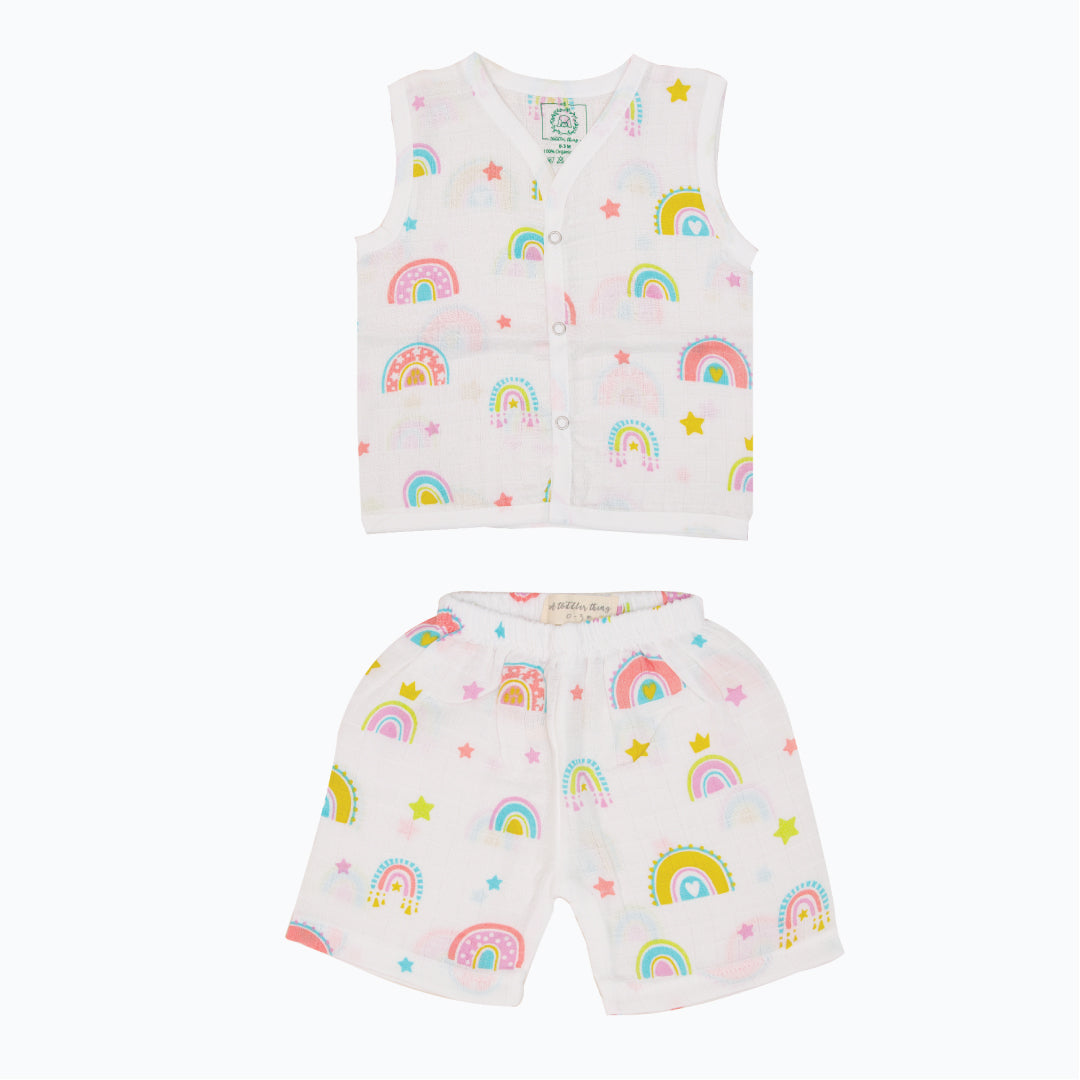 Unicorn Rainbow - Muslin Jabla and Shorts for Babies and Toddlers