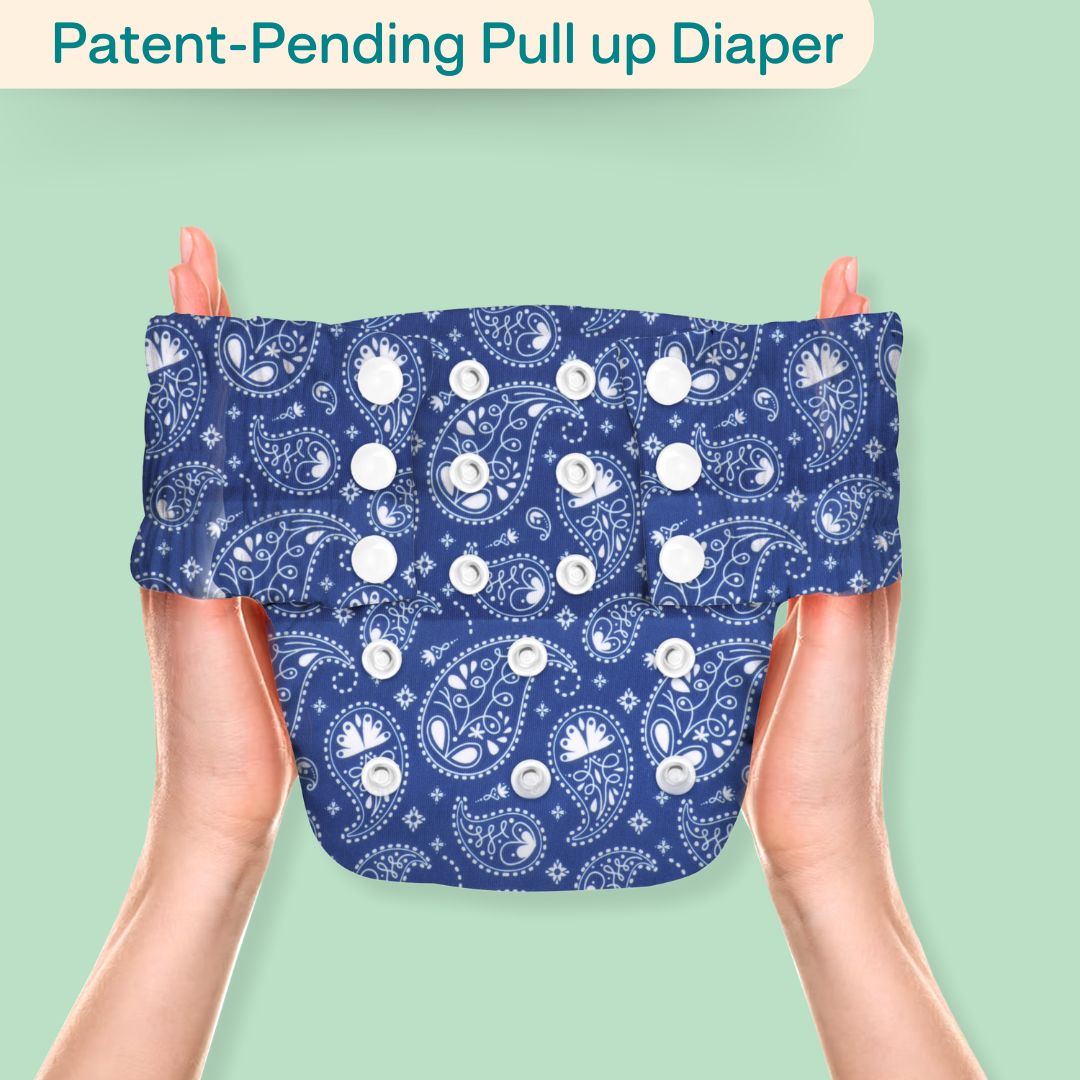 Indigo - Newborn Cloth Diaper 2.0 with 1 cotton Insert (2 kg - 5 kg)