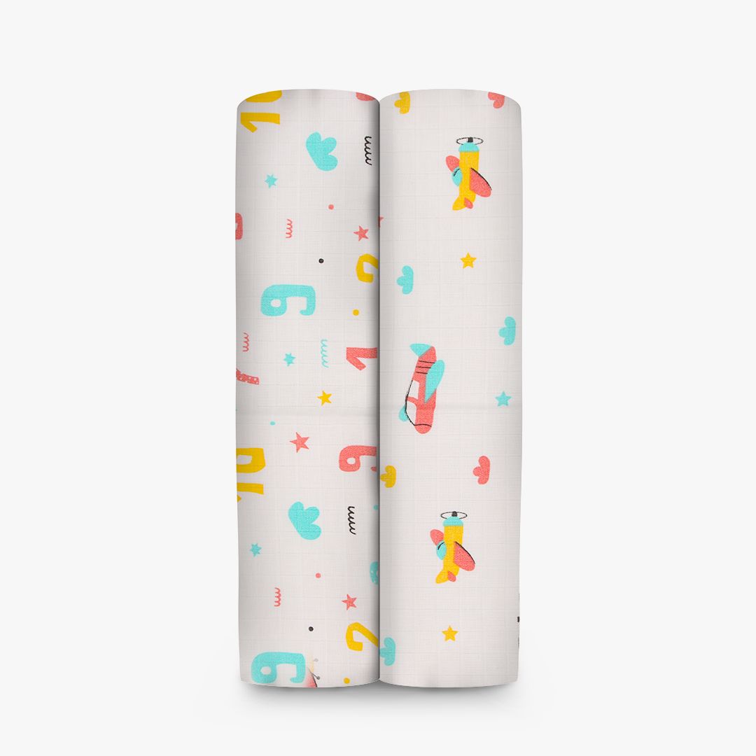 Air Hopper  Muslin Cotton Swaddles(Pack of 2)