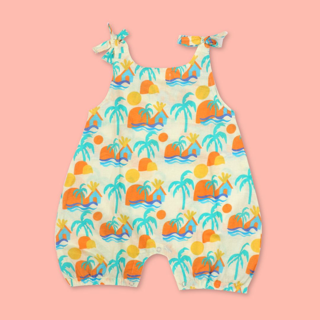 Sun & Surf - Mulmul Cotton Knot Type Romper